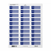 Étiquette Infirmière autorisée RN Caduceus sur Navy Blue (Feuille entière)