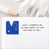 Étiquette Infirmière Graduation Bleu Retours Adresse Étiquet (En situation)