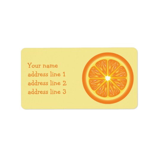 Étiquette Infos De Tranche Orange Et D'Adresse Personnalisée (Devant)