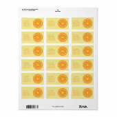 Étiquette Infos De Tranche Orange Et D'Adresse Personnalisée (Feuille entière)