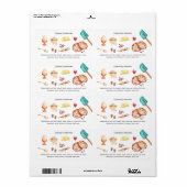 Étiquette Ingrédient alimentaire pour boulangerie de cuisine (Feuille entière)