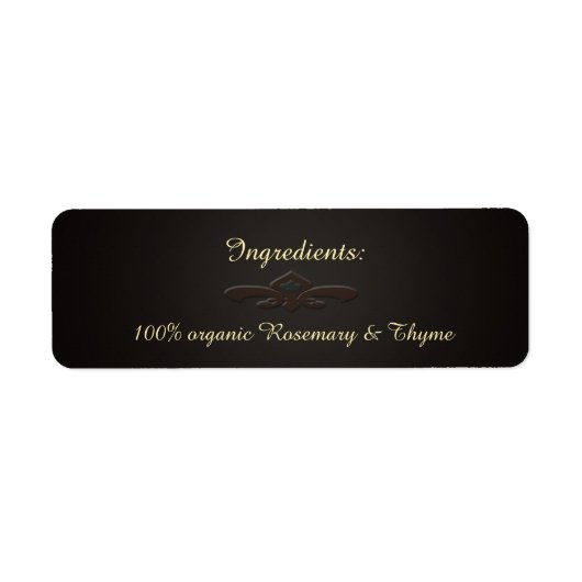 Étiquette Ingrédient de carte noire en couleur à base d'herb (Devant)