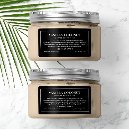 Étiquette Ingrédients de couleur modifiables à la bordure bl