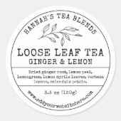 Étiquette Ingrédients Simples Rustique Thé aux Her (Devant)