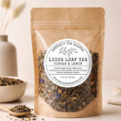 Étiquette Ingrédients Simples Rustique Thé aux Her