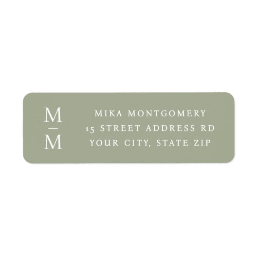 Étiquette Initiale de monogramme élégant adresse de retour s (Devant)