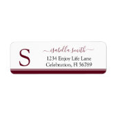 Étiquette Initiale Monogrammée Adresse de Retour Bordeaux (Devant)