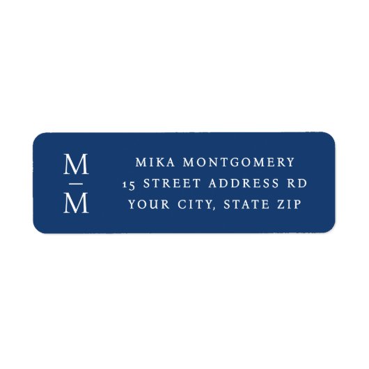Étiquette Initiales de monogramme élégant adresse de retour (Devant)