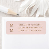 Étiquette Initiales de monogramme élégantes avec adresse de (En situation)