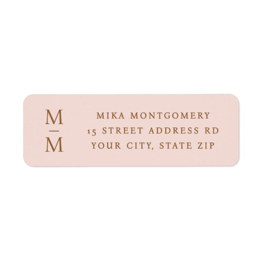 Étiquette Initiales de monogramme élégantes avec adresse de (Devant)