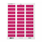 Étiquette Initiales de monogramme élégantes en rose profond (Feuille entière)