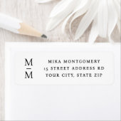 Étiquette Initiales de monogramme élégantes pour adresse de (En situation)
