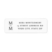 Étiquette Initiales de monogramme élégantes pour adresse de (Devant)