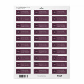 Étiquette Initiales de monogramme Tourbillons de prune Adres (Feuille entière)
