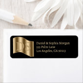 Étiquette Initiales d'or, Noms de couple, Adresse (En situation)