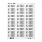 Étiquette Initiales du marié en argent Adresse de retour du  (Feuille entière)