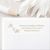 Étiquette Initiales du monogramme du couple mariage Adresse (En situation)