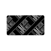 Étiquette Initiales modernes avec motif de monogramme de nom (Devant)