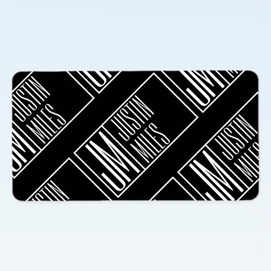 Étiquette Initiales modernes avec motif de monogramme de nom