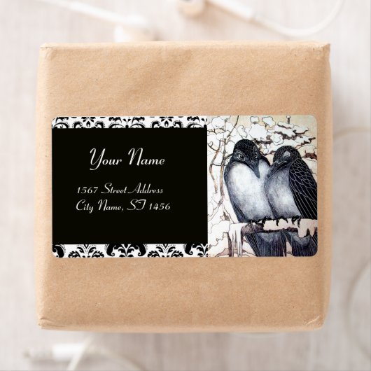 Étiquette INSÉPARABLES D'HIVER, Damask (En situation)