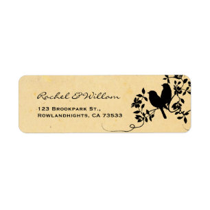 Étiquette Inséparables floraux vintages Silhouette Mariage