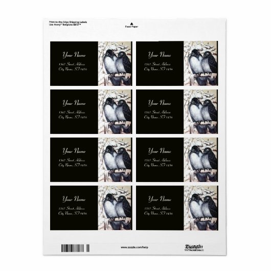 ÉTIQUETTE INSÉPARABLES HIVER (Feuille entière)