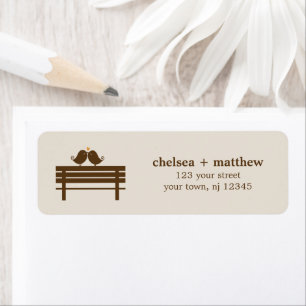 Étiquette Inséparables sur le Mariage Park Bench