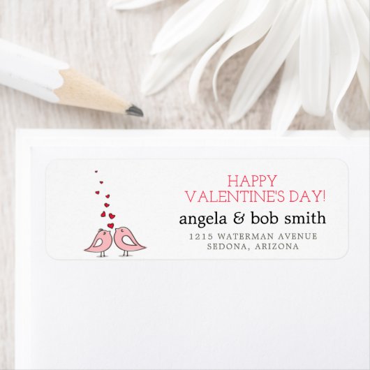 Étiquette Inséparables Valentine (En situation)