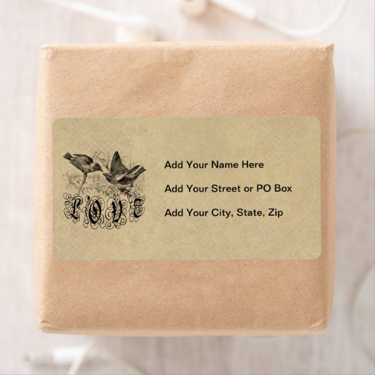 Étiquette Inséparables vintages Vêtements et cadeaux (En situation)