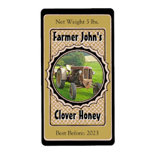 Étiquette Insérer une photo d'un pot de miel Mariage noir e