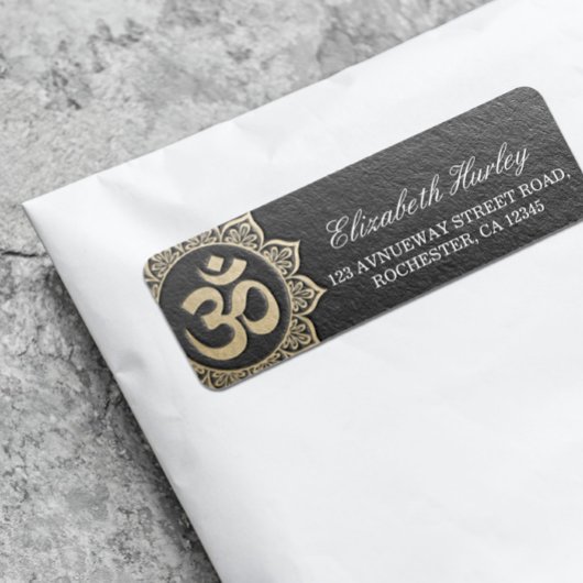 Étiquette Instructeur de méditation YOGA Black & Gold OM Man