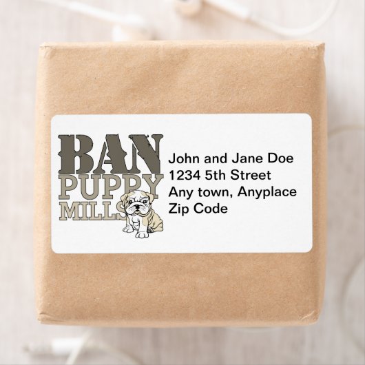 Étiquette Interdire les usines de chiot (En situation)