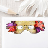 Étiquette Invitation à la fête de masques de fleurs tropical (En situation)