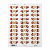 Étiquette Invitation à la fête de masques de fleurs tropical (Feuille entière)