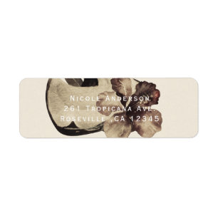 Étiquette Invitation à la noix de coco tropicale vintage et 