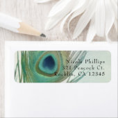 Étiquette Invitation aquarelle chic boho plume de paon (En situation)