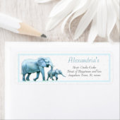 Étiquette Invitation Baby shower éléphant moderne (En situation)