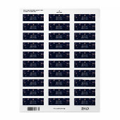 Étiquette Invitation céleste violet et étoile d'or (Feuille entière)