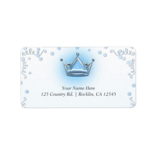 Étiquette Invitation Confetti de la Couronne Blue & Silver