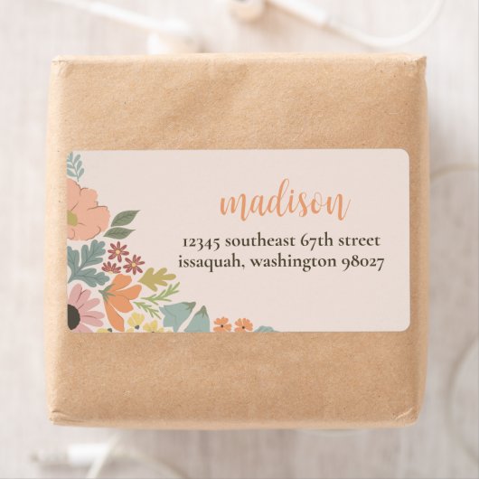 Étiquette Invitation de douche nuptiale florale Insertion (En situation)