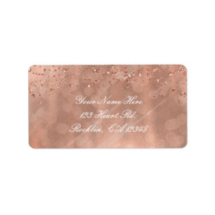 Étiquette Invitation de fausse brillance or rose pastel