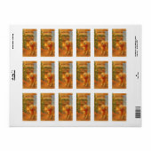 Étiquette Invitation de fête de Noël ・ Scène de chien confor (Feuille entière)