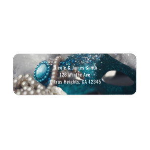 Étiquette Invitation de fête élégante Masquerade Masque & Pe