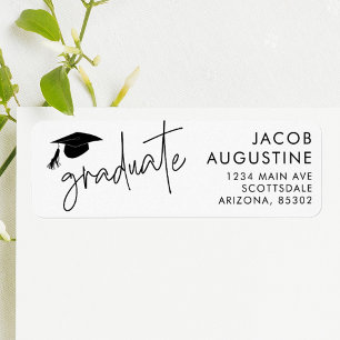 Étiquette Invitation de la fête de graduation / adresse de F