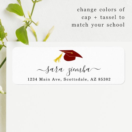 Étiquette Invitation de la fête de graduation / adresse de F