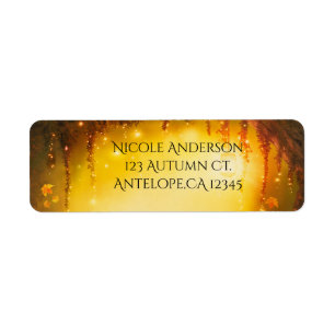 Étiquette Invitation de la forêt enchantée rustique d'automn