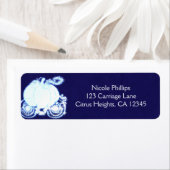 Étiquette Invitation de mariage bleu calèche de Cendrillon (En situation)