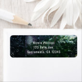 Étiquette Invitation de mariage Forêt hivernale sous les pin (En situation)