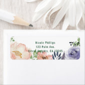 Étiquette Invitation de mariage moderne aquarelle florale (En situation)