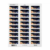 Étiquette Invitation de soirée chic et florale moderne avec  (Feuille entière)